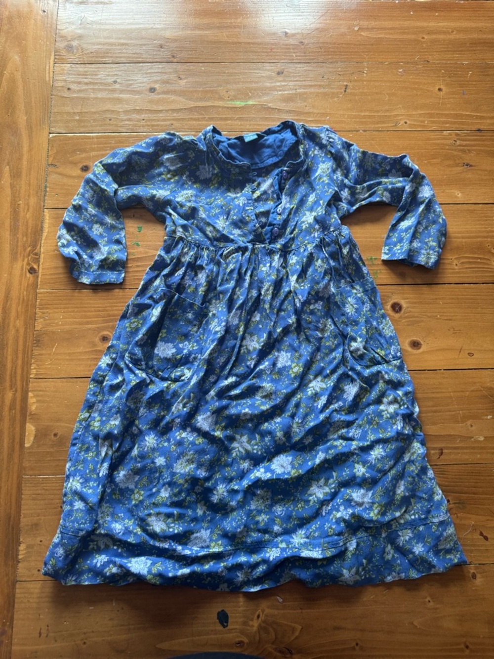 April Cornell Indigo Blue Floral Dress